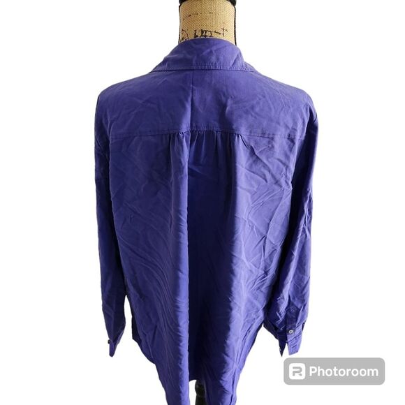 Chico's Button Down Blouse Womens SZ L Office Career Business Long Sleeve Work - Picture 3 of 4